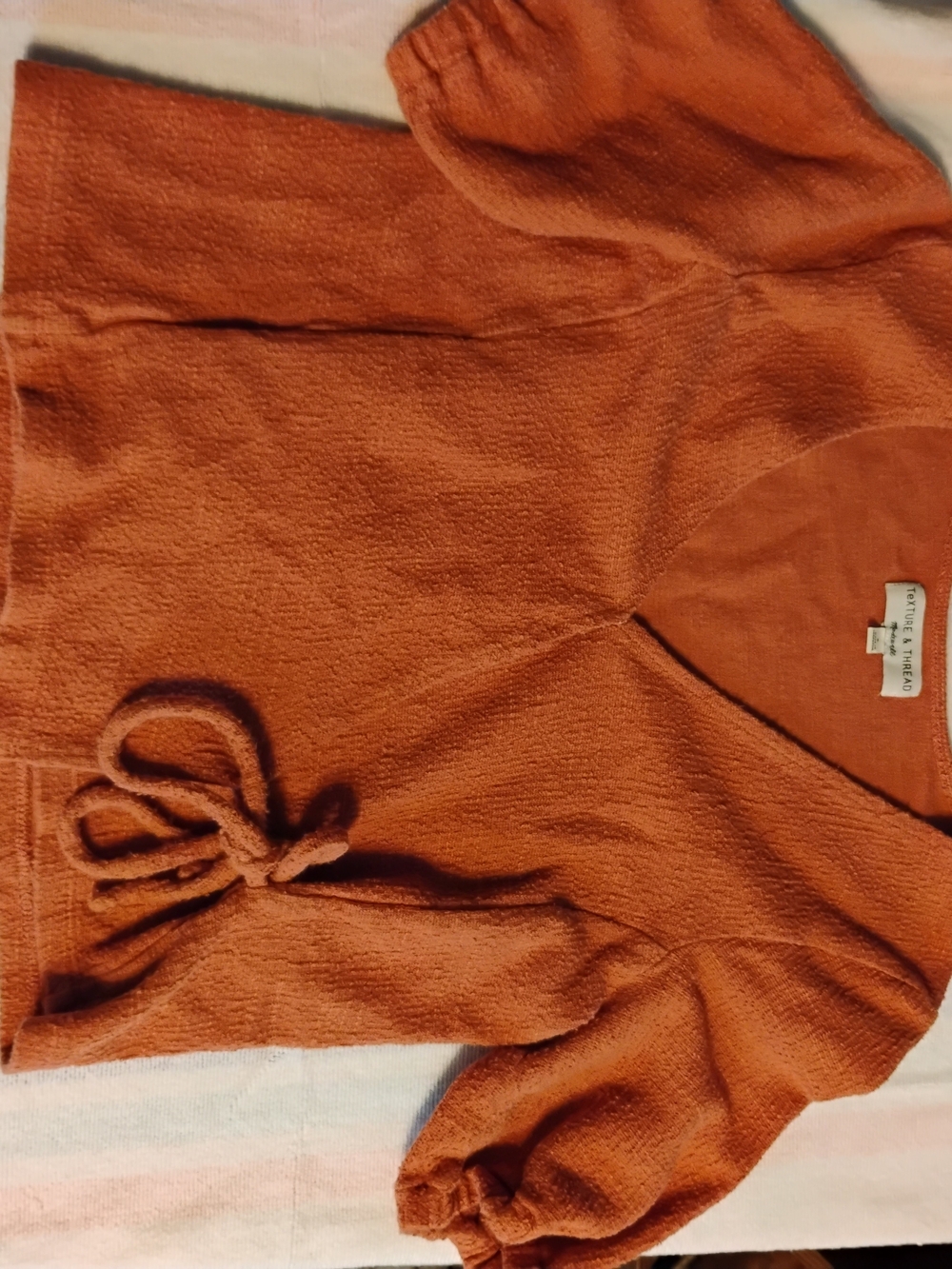 Madewell Terracotta Wrap Peplum Short-Sleeve Blouse